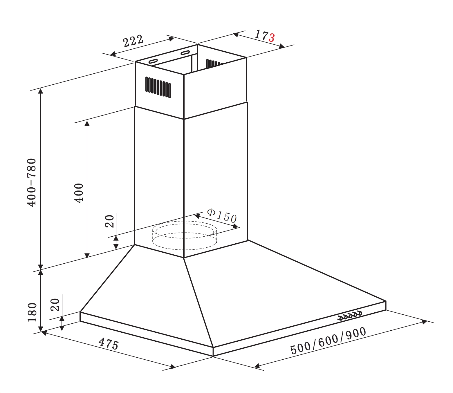 картинка Кухонная вытяжка Weissgauff Zosma 60 PB WH 