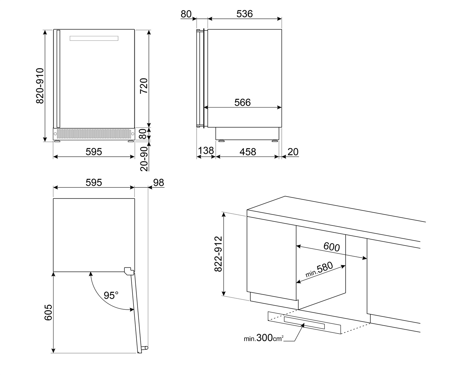 картинка Встраиваемый винный шкаф Smeg CVI338RX3 