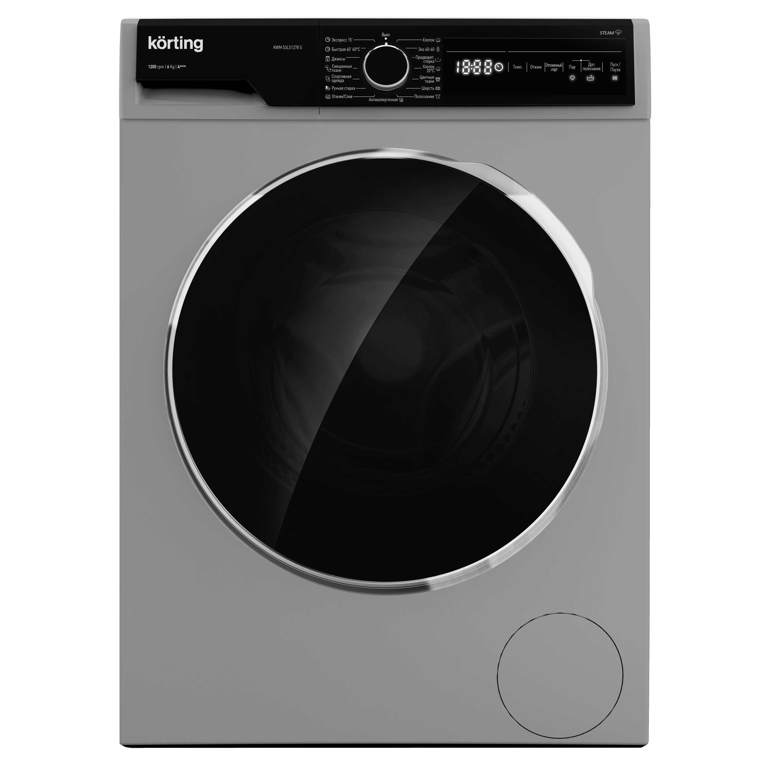 картинка Комплект Korting Сушильная машина KD 60L97 S + Стиральная машина KWM 53LS1278 S + Соединитель 