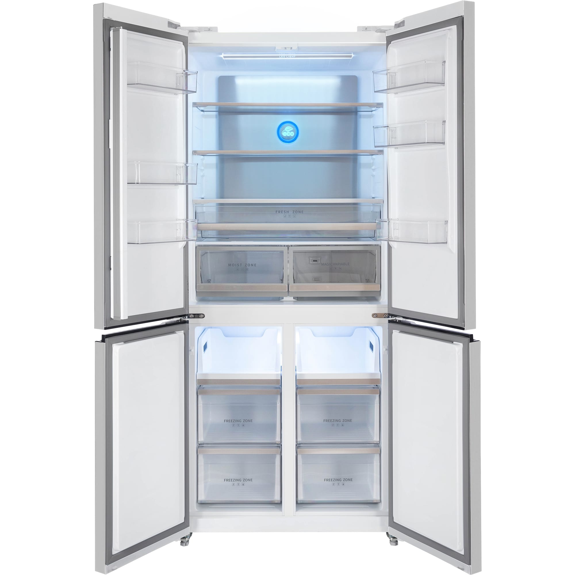 картинка Полувстраиваемый холодильник Hiberg RFQ-600DX NFGW inverter белый 