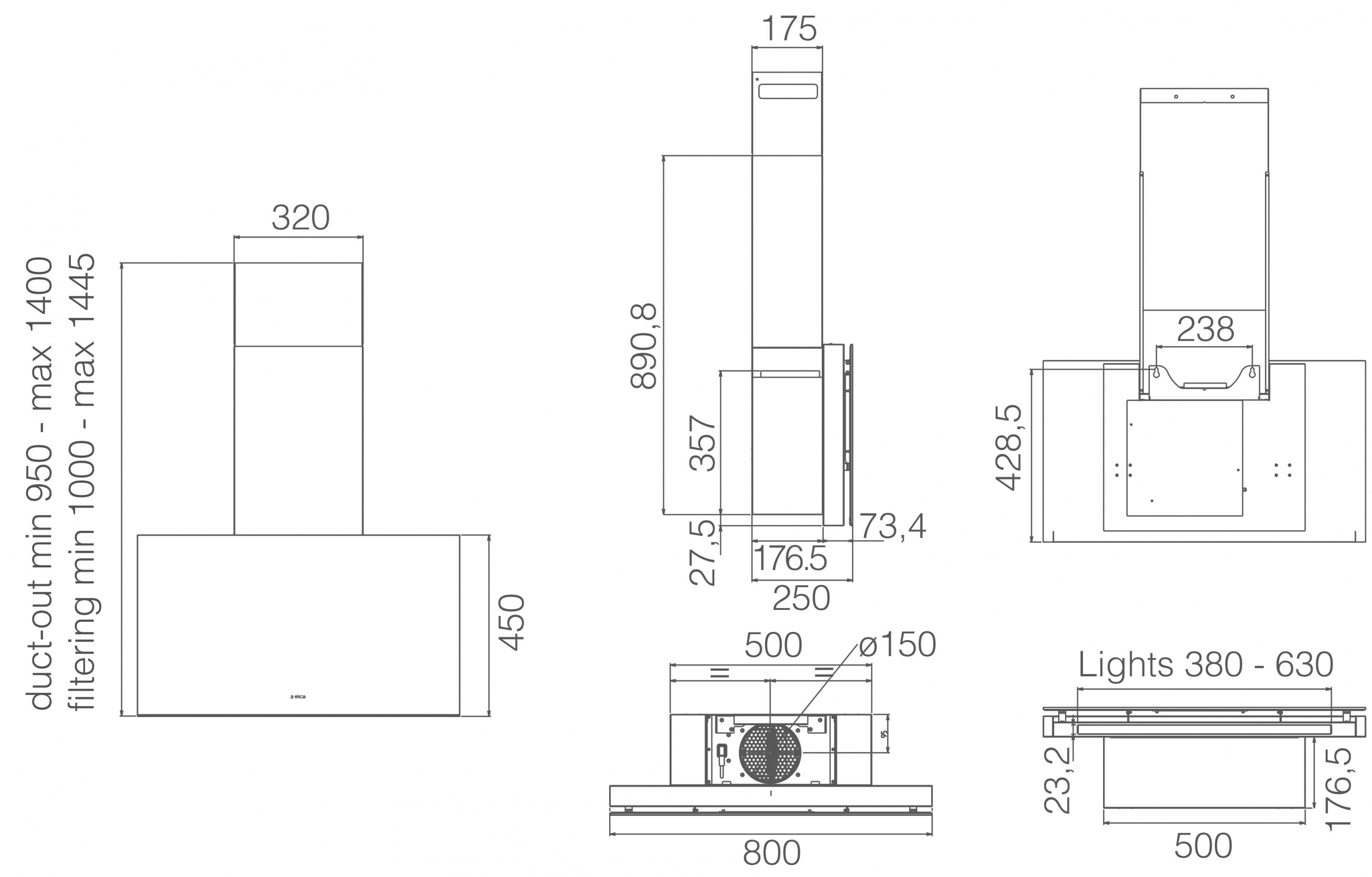 картинка Кухонная вытяжка Elica SUPER PLAT BL/F/80 