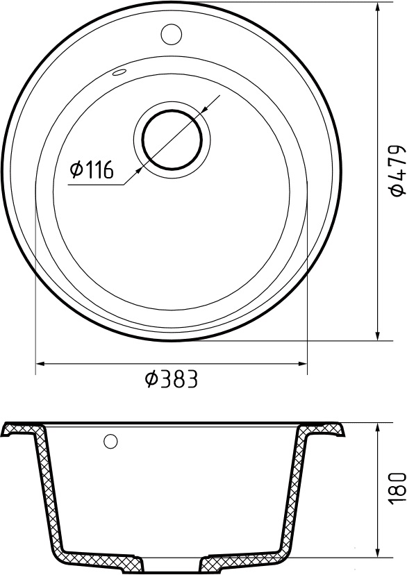 картинка Кухонная мойка Granfest-Quarz GF-Z08 черный 