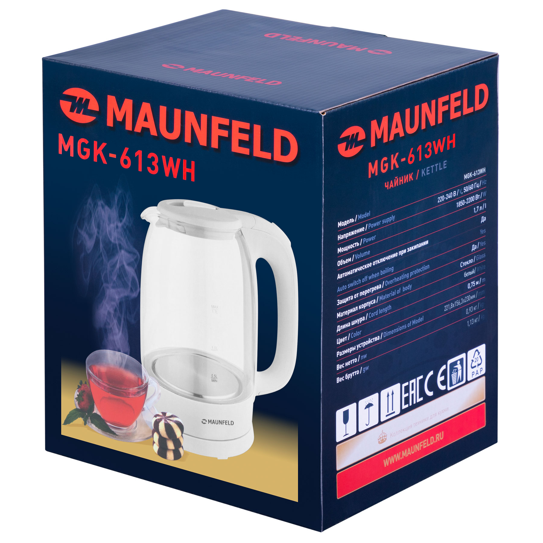 картинка Чайник Maunfeld MGK-613WH 