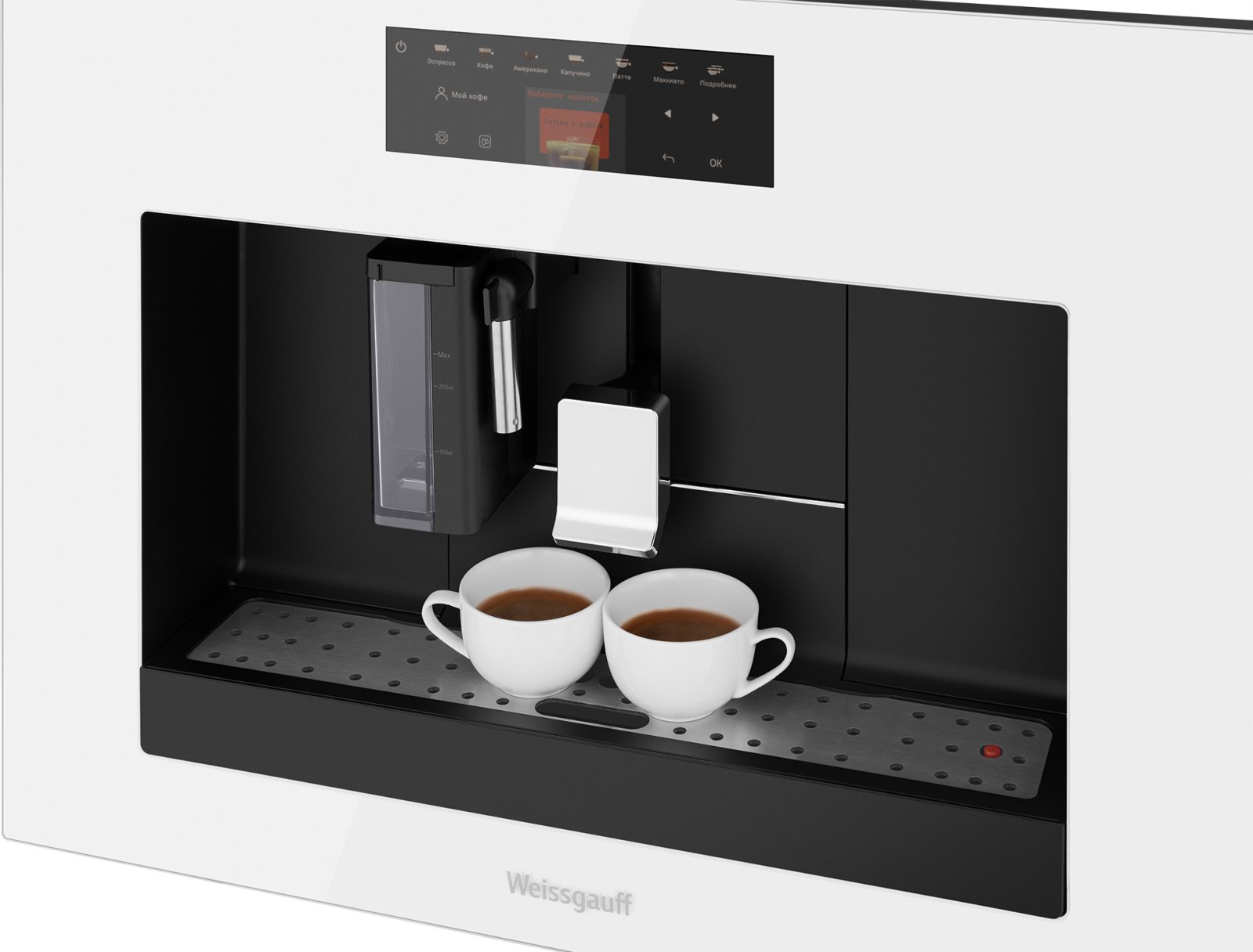 картинка Кофемашина Weissgauff WCMI-572 Touch Cappuccino белая 