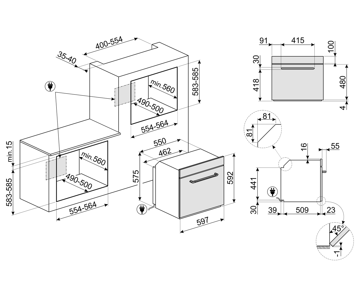 картинка Электрический духовой шкаф Smeg SF6905X1 