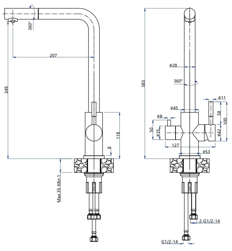 картинка Смеситель Granfest-Quarz GF-Z-5421 