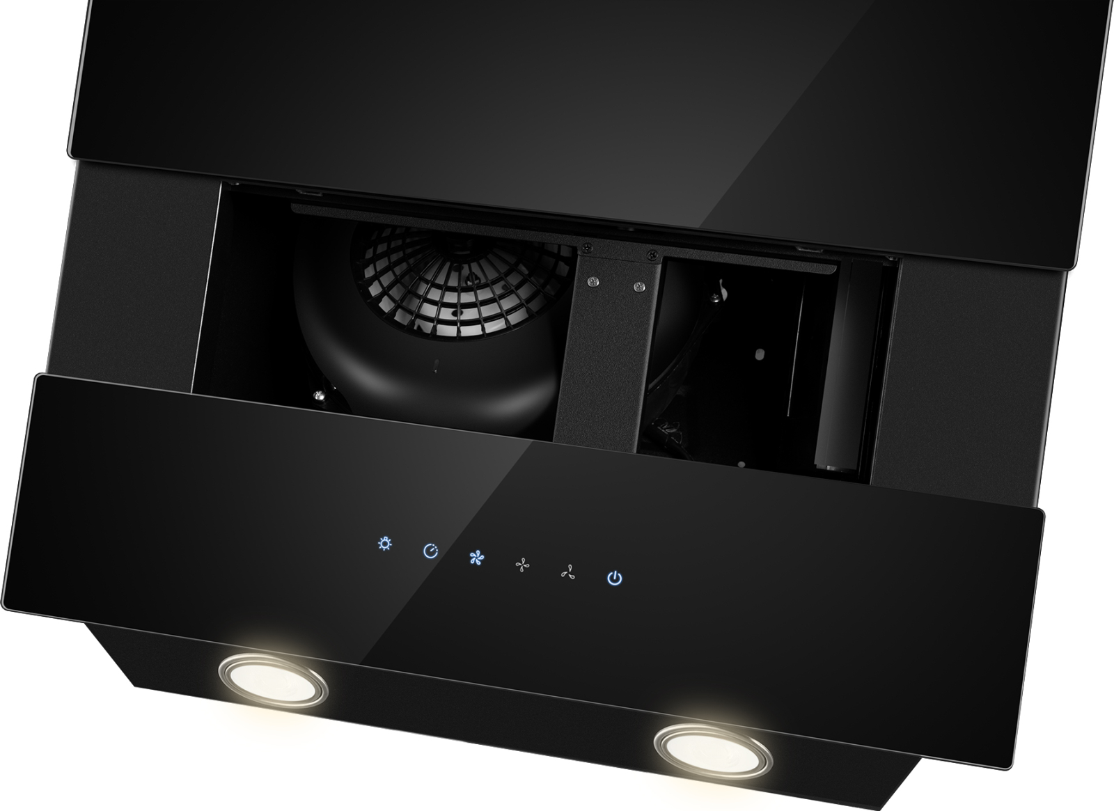 картинка Кухонная вытяжка наклонная Weissgauff Yota 606 TOUCH BLACK GLASS 