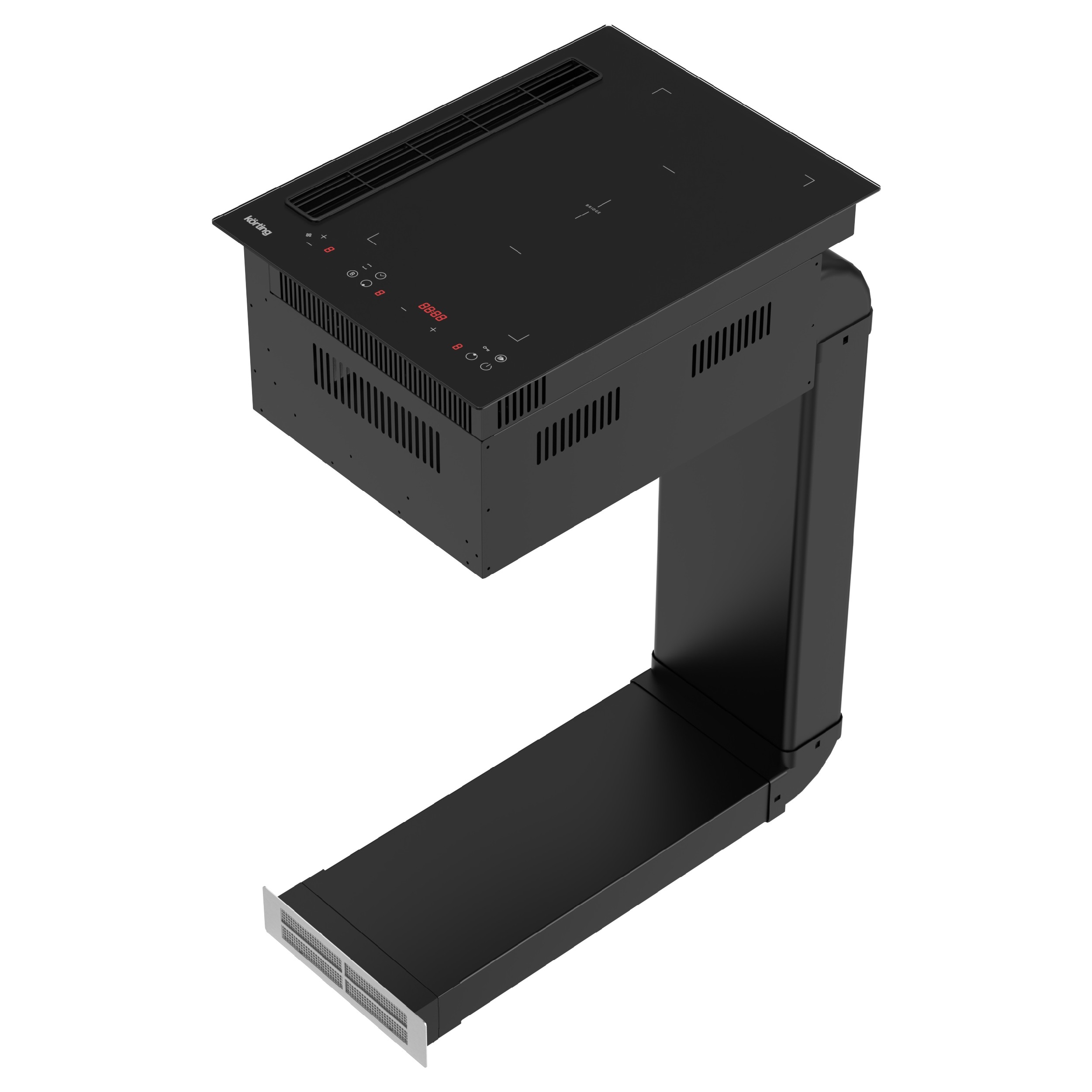 картинка Индукционная варочная панель с вытяжкой Korting HIBH 40980 NB черный  