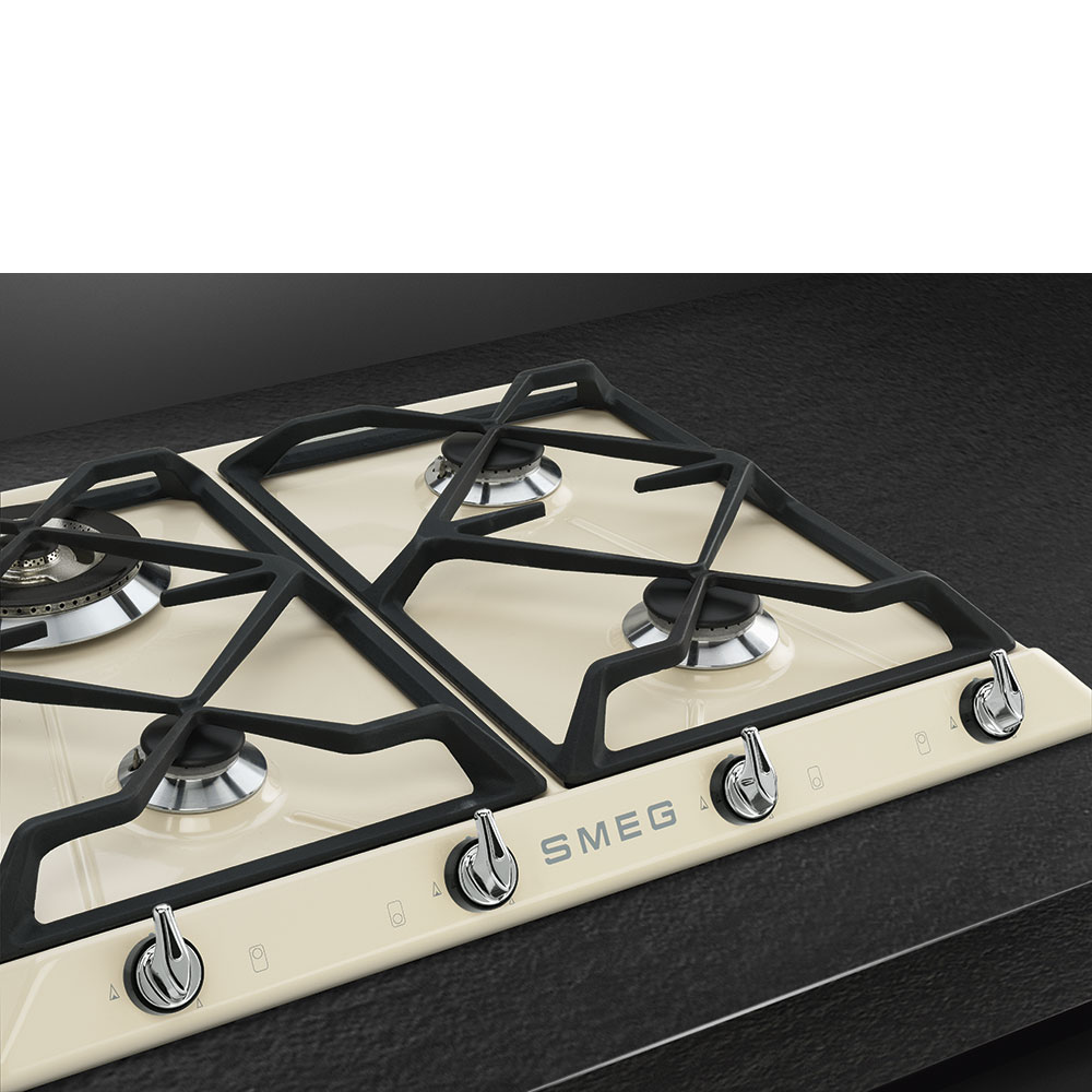 картинка Газовая варочная панель Smeg SR964PGH кремовый 