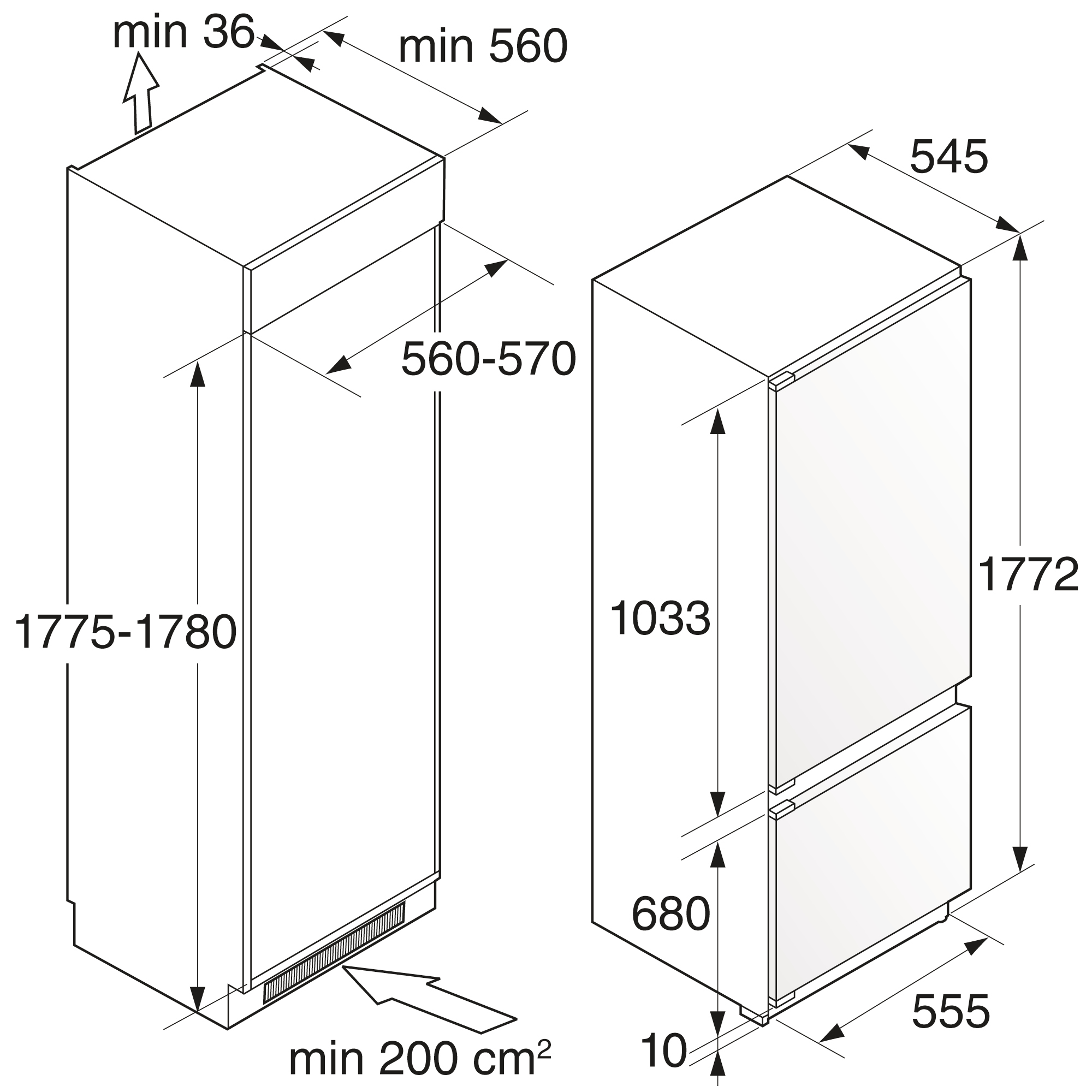 картинка Встраиваемый холодильник Asko RFN31842I 
