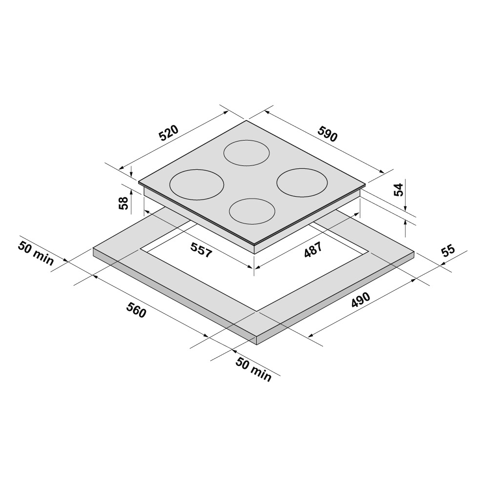картинка Индукционная варочная панель Krona FARBE 60 BL  картинка Индукционная варочная панель Krona FARBE 60 BL