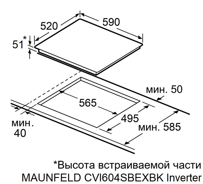 картинка Индукционная варочная панель Maunfeld CVI604SBEXBK Inverter 