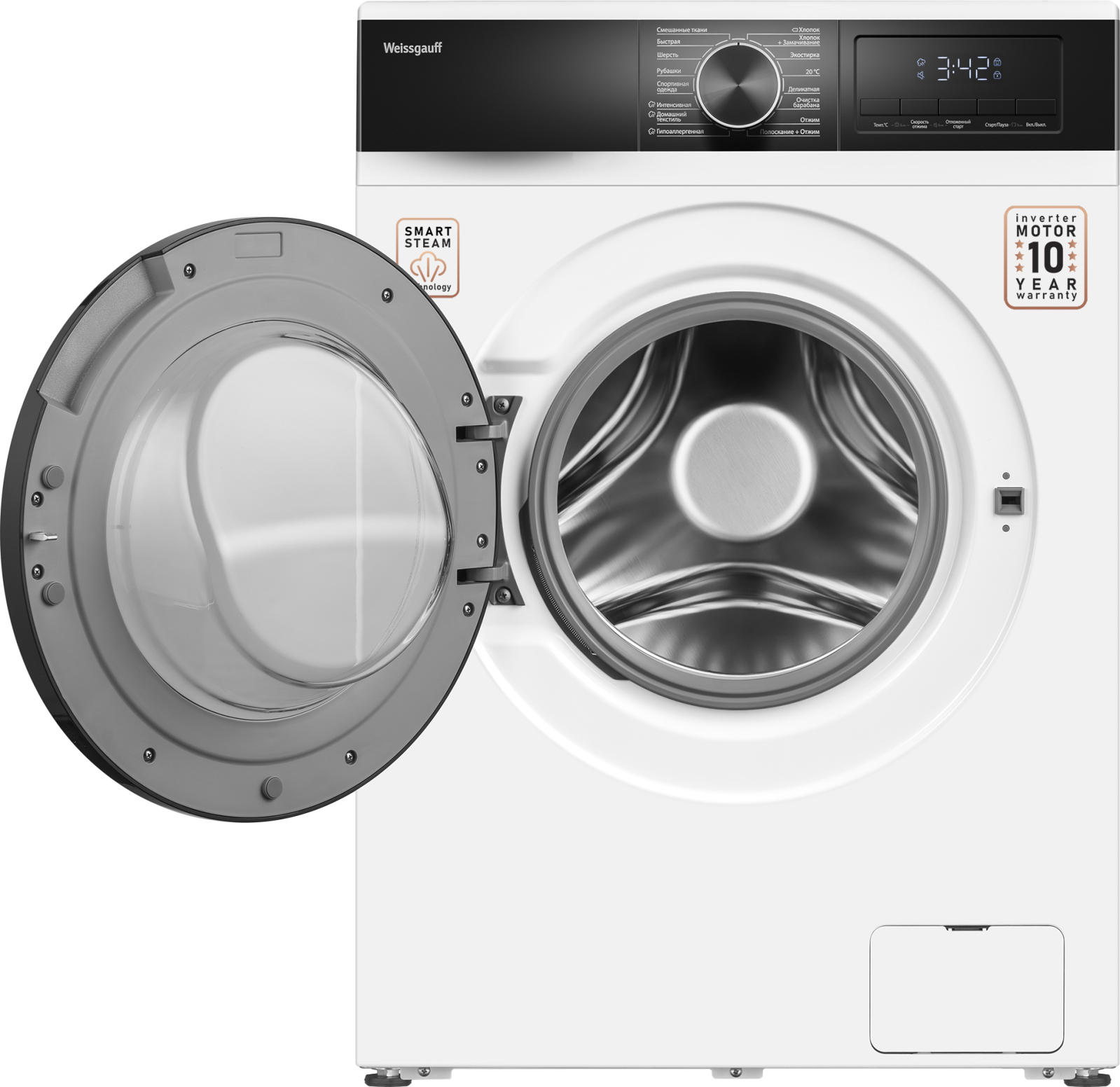 картинка Стиральная машина с паром Weissgauff WM 45712 Inverter Steam 