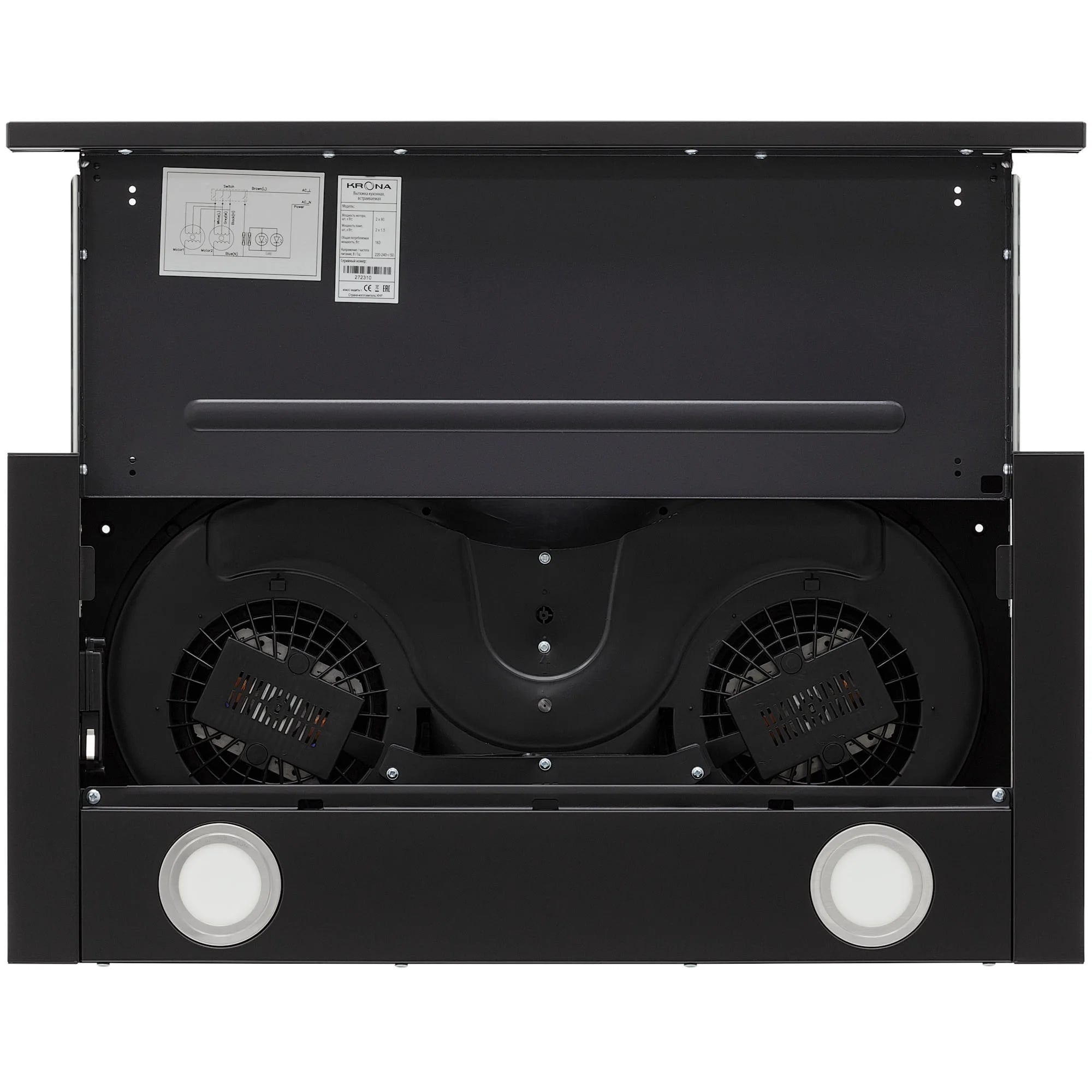 картинка Кухонная вытяжка Krona KAMILLA T 600 BLACK (2 мотора) 