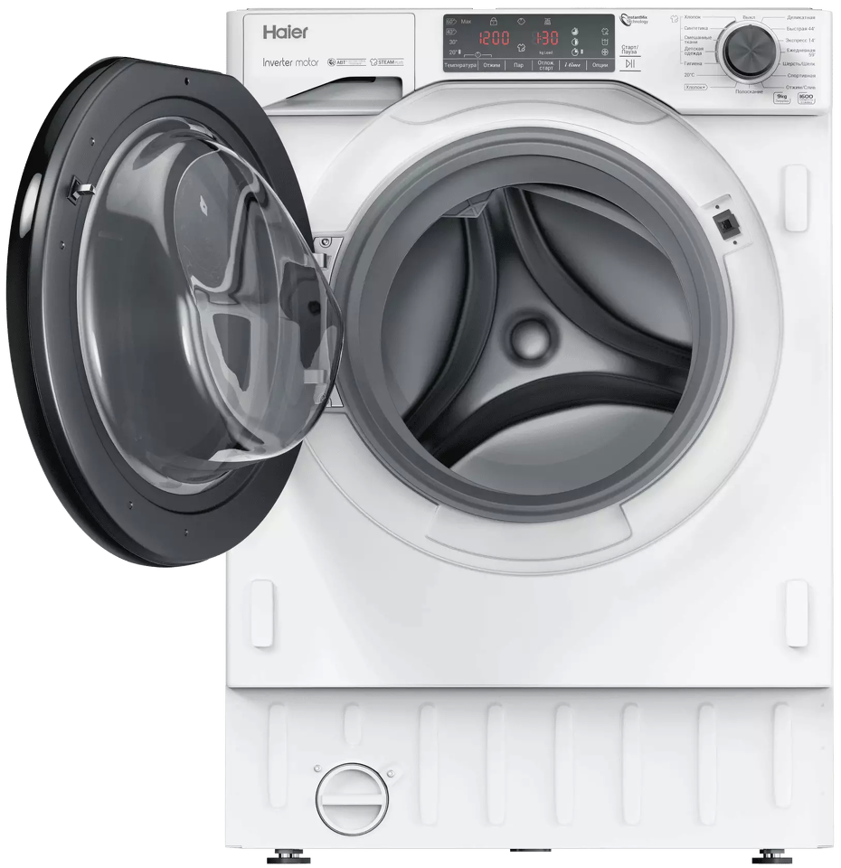 картинка Стиральная машина с паром встраиваемая Haier HWQ90B416FWB 