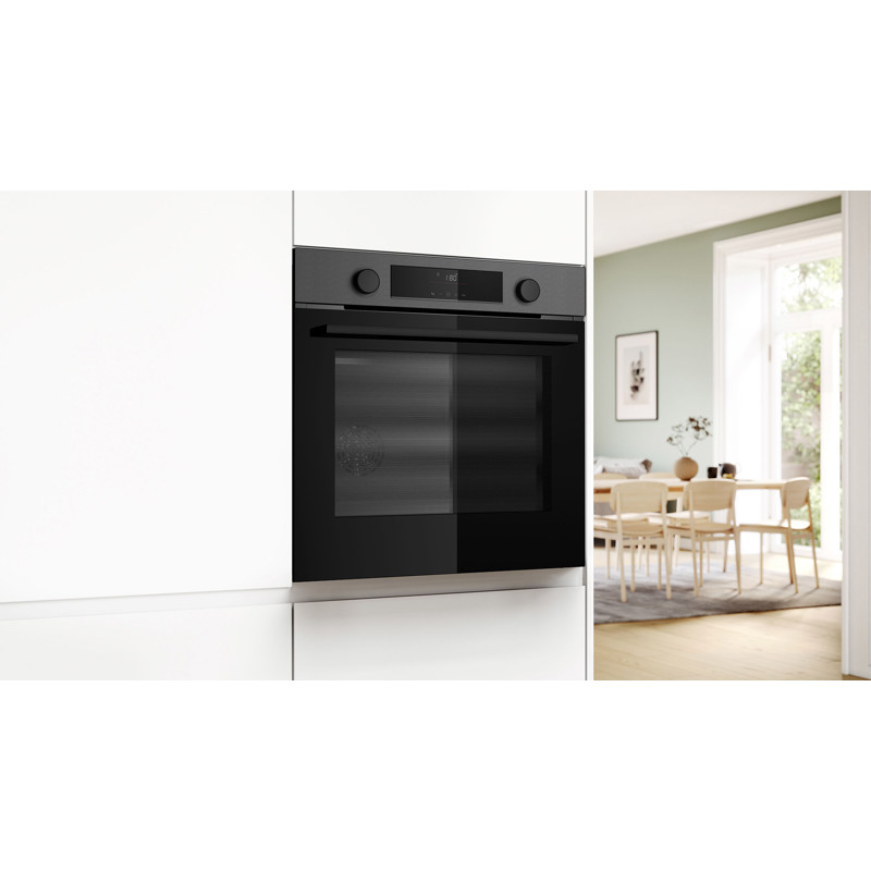 картинка Электрический духовой шкаф с паром Bosch HUA736EG0T черный  