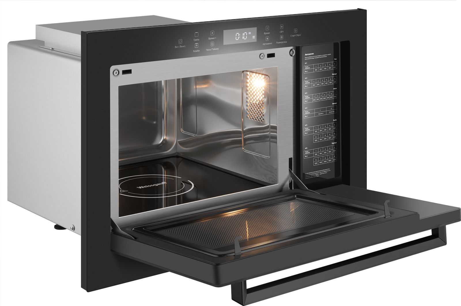 картинка Микроволновая печь встраиваемая Weissgauff HMT-256 TSB Matt Edition 