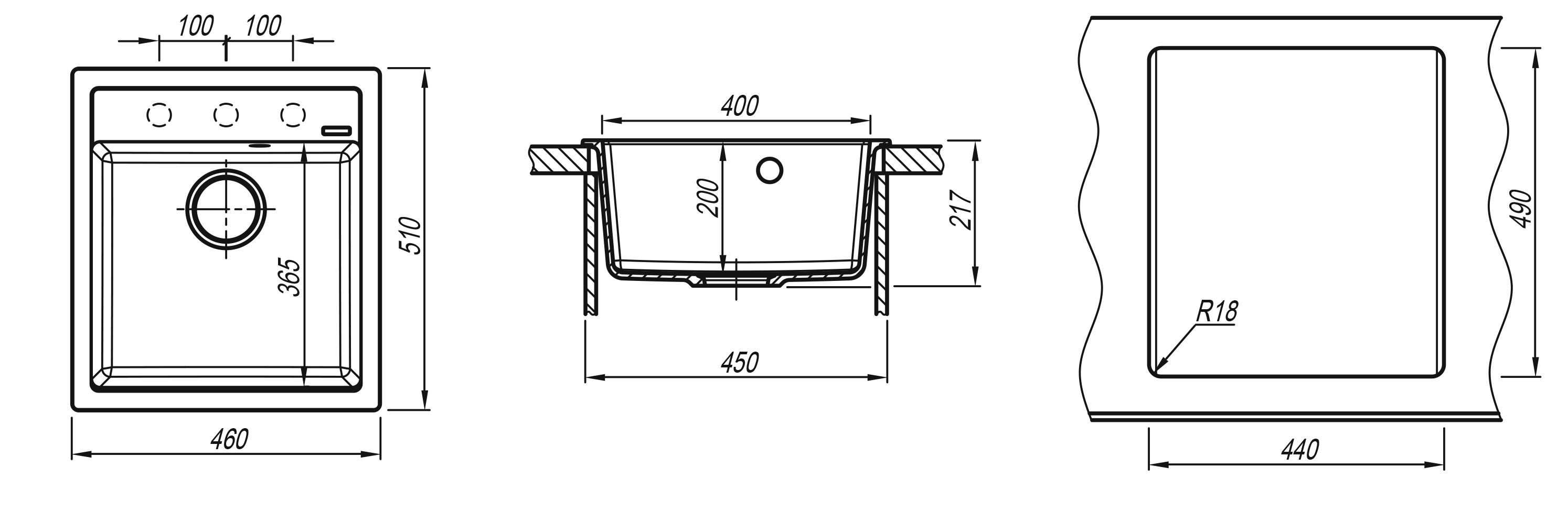 картинка Мойка для кухни Florentina Липси-460 
