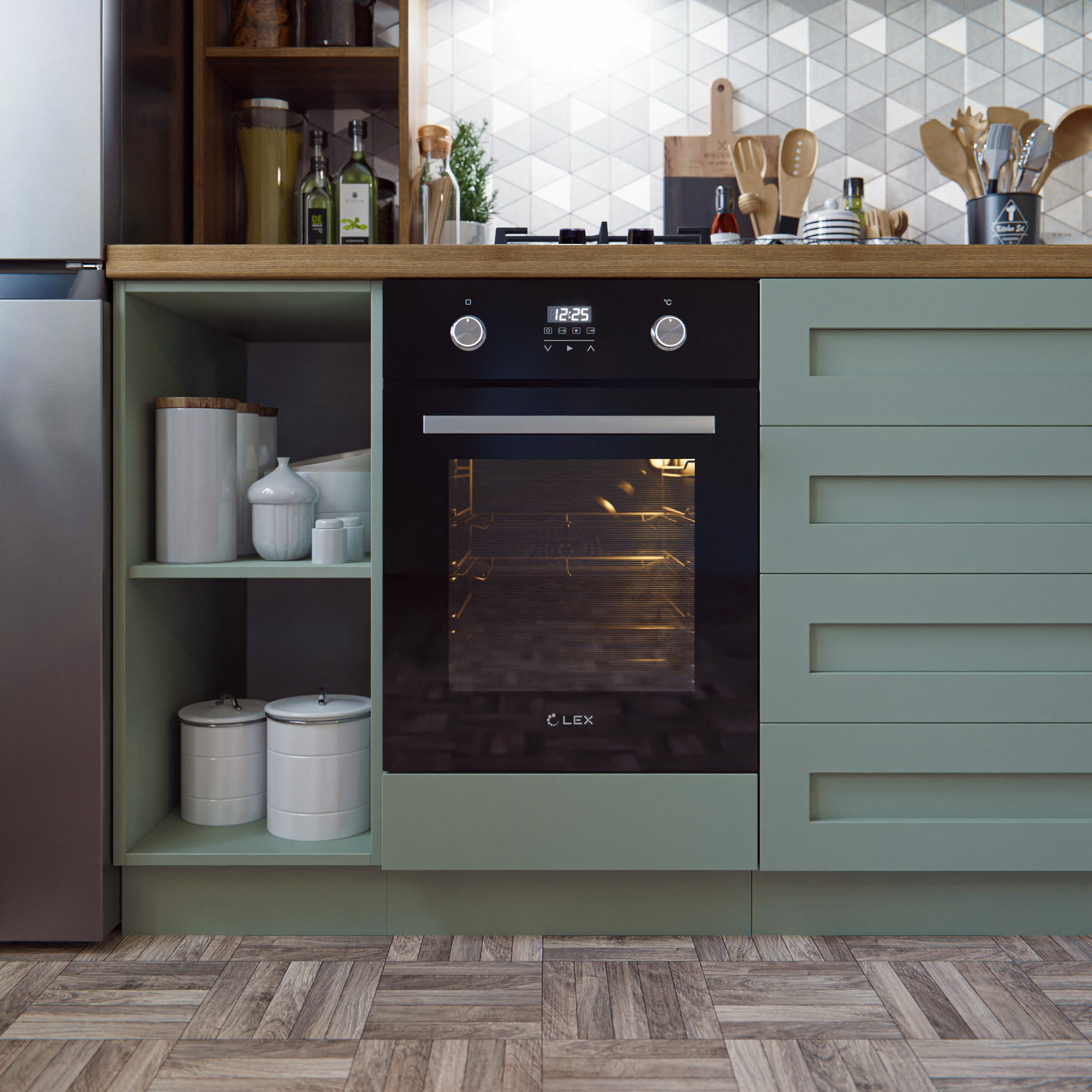 картинка Духовой шкаф Lex EDP 4590 BL черный 