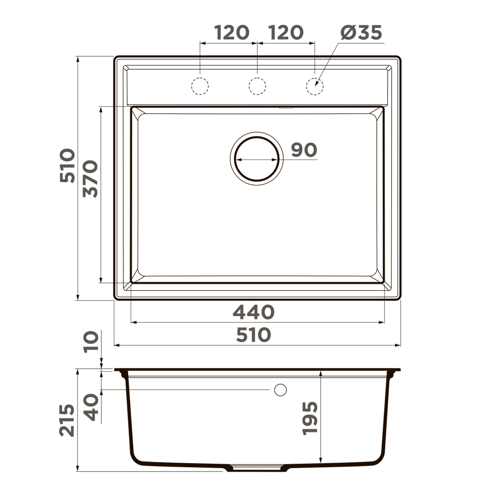 картинка Мойка для кухни Omoikiri Daisen 51 