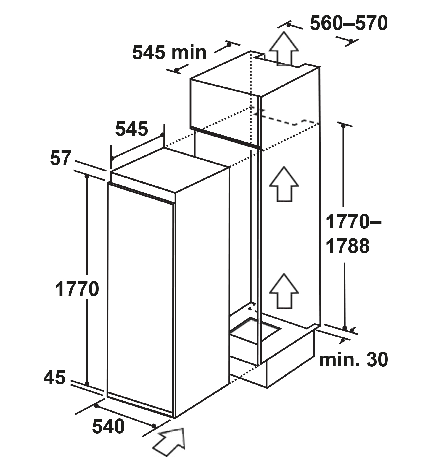 картинка Встраиваемый холодильник Lex LBI177.5ID 