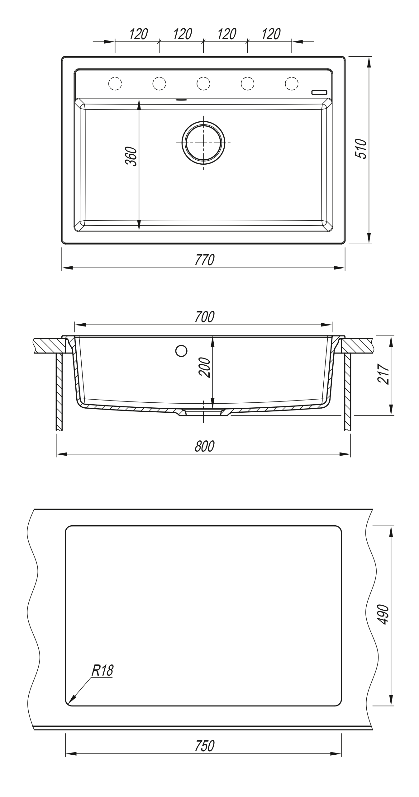 картинка Мойка для кухни Florentina ЛИПСИ-770 