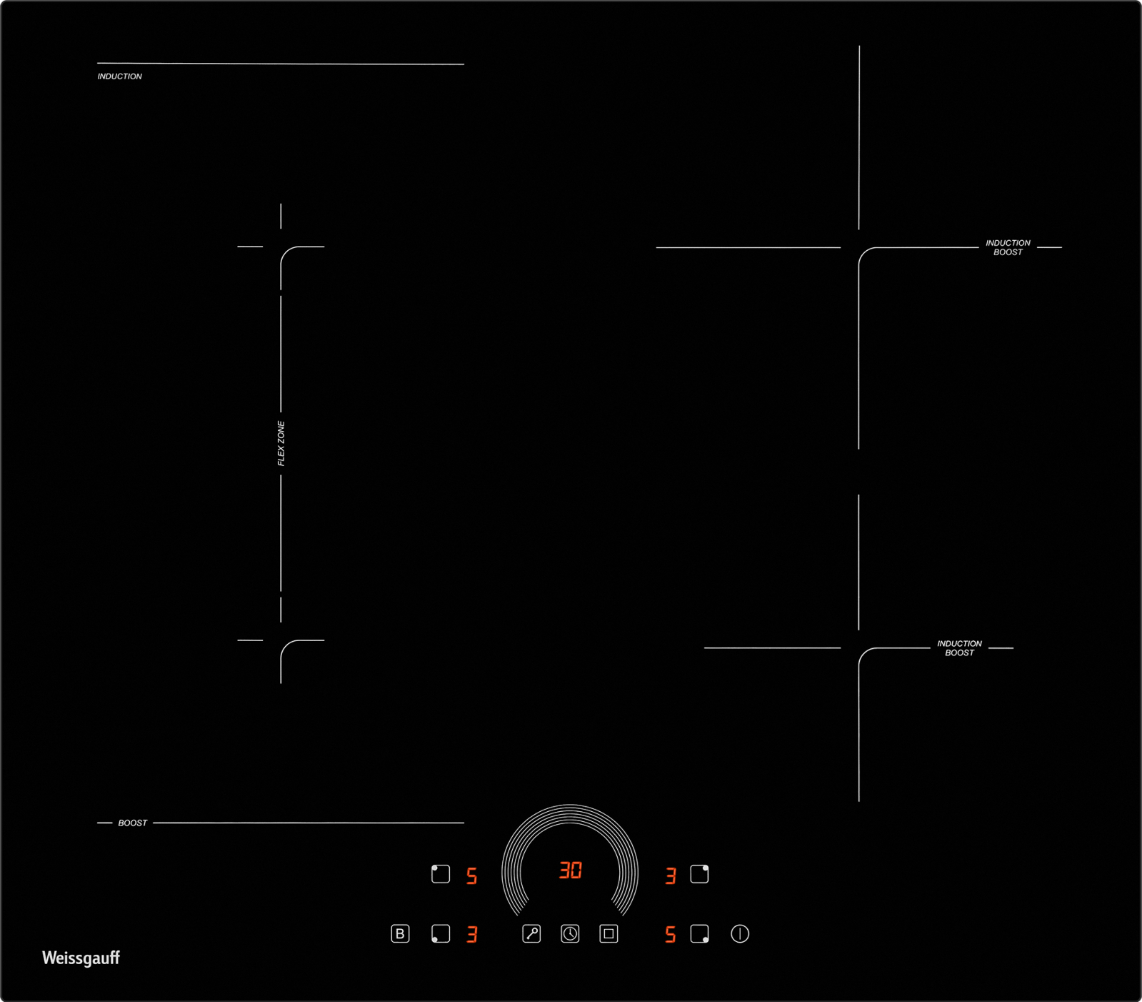 картинка Индукционная варочная панель Weissgauff HI 643 BFZC 