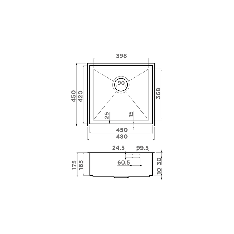 картинка Мойка Omoikiri KASEN 48-26 GM 