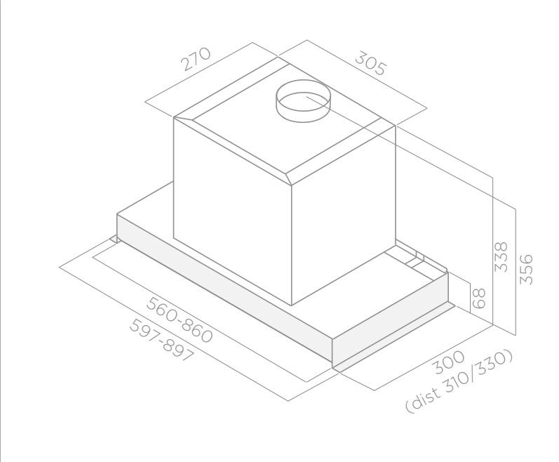 картинка Кухонная вытяжка Elica GLASS OUT IX/A/60 
