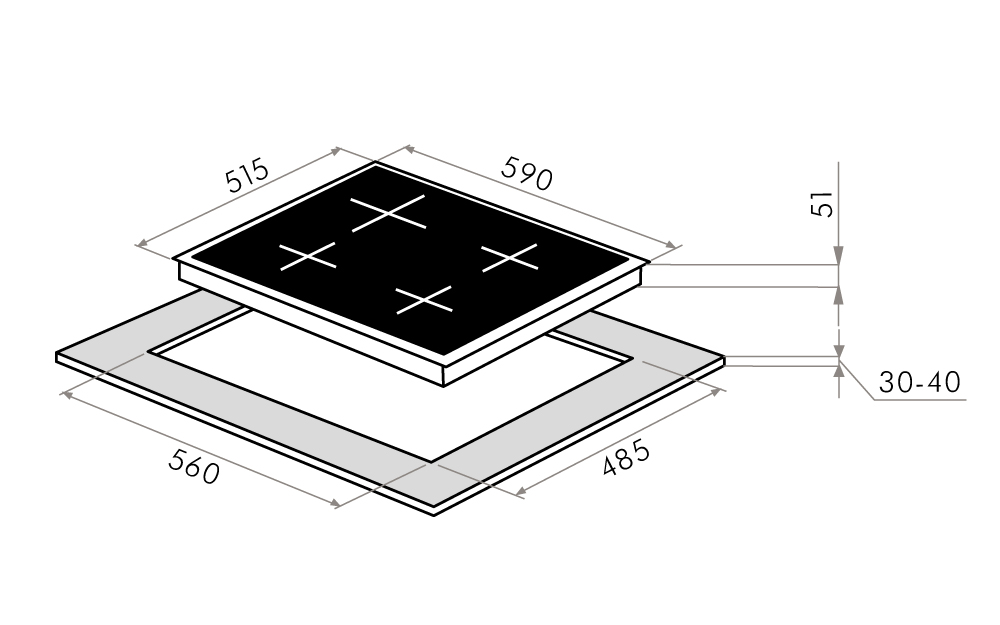 картинка Газовая варочная панель Maunfeld EGHG.64.43CB/G 