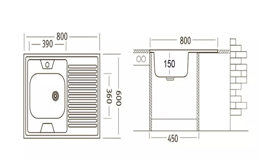 картинка Мойка для кухни Ukinox ECO800.600 R  картинка Мойка для кухни Ukinox ECO800.600 R