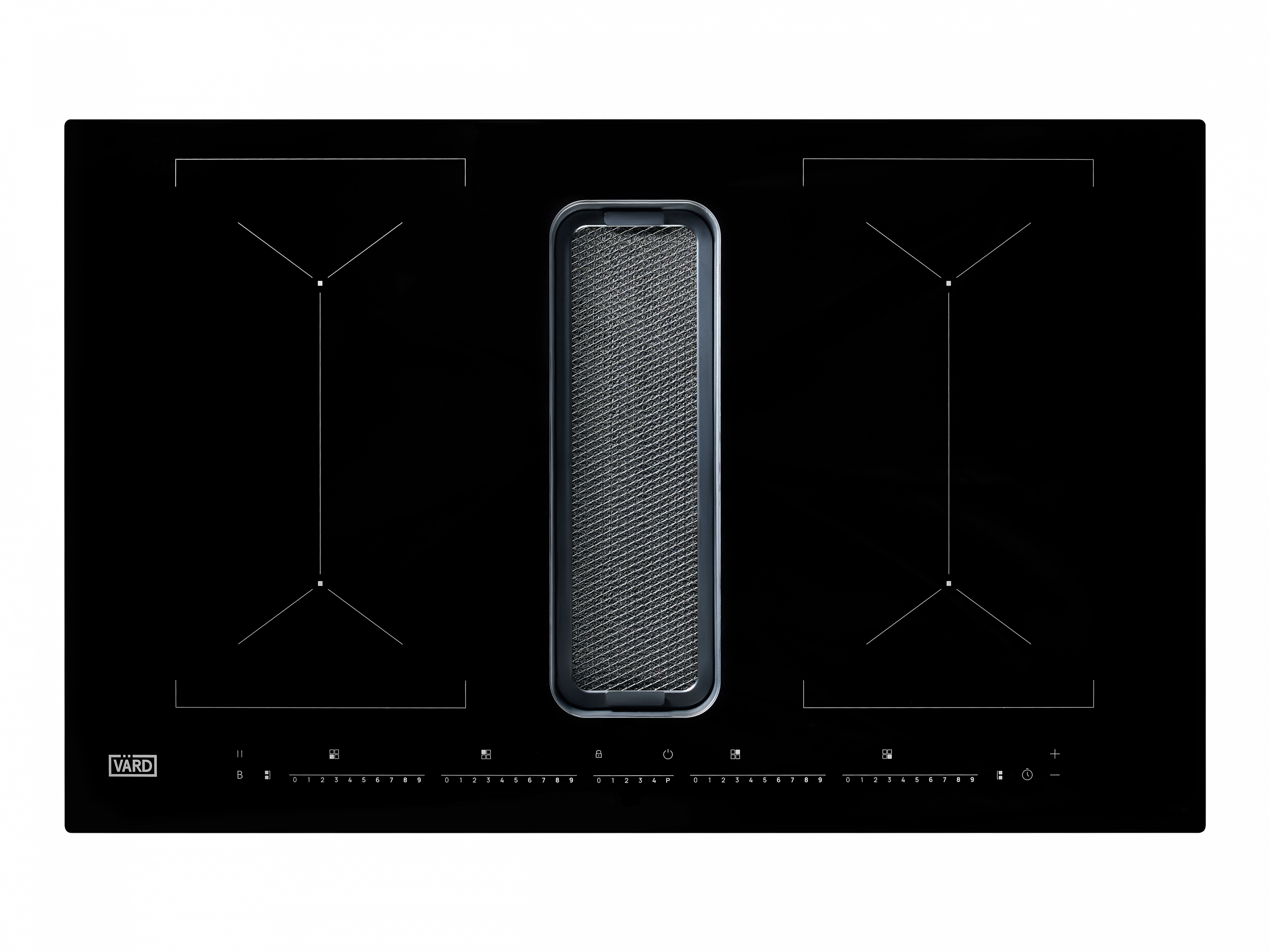 картинка Индукционная варочная панель с вытяжкой Vard VHH8462B 