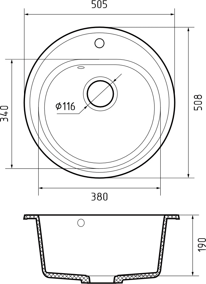 картинка Мойка для кухни Granfest GR-R510 
