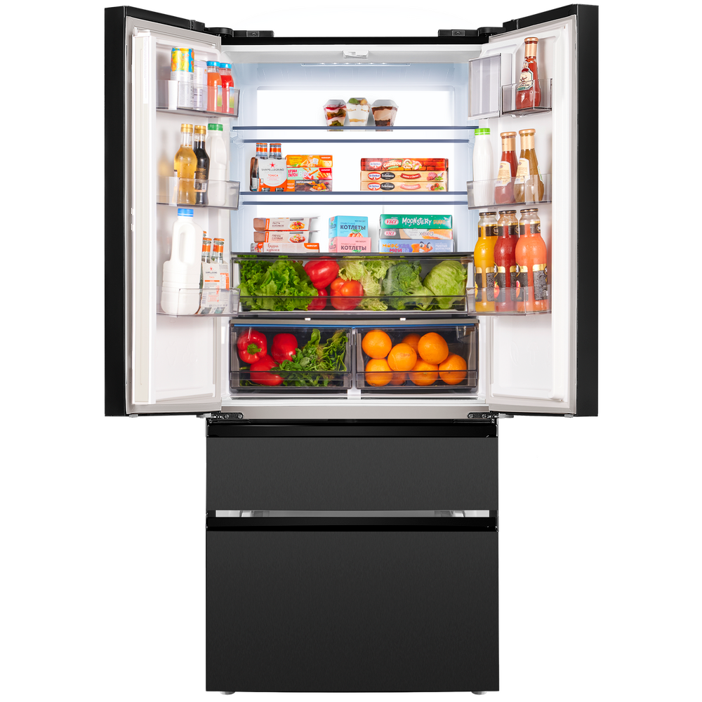 картинка Полувстраиваемый холодильник Maunfeld MFF190NFDSB01 черный 