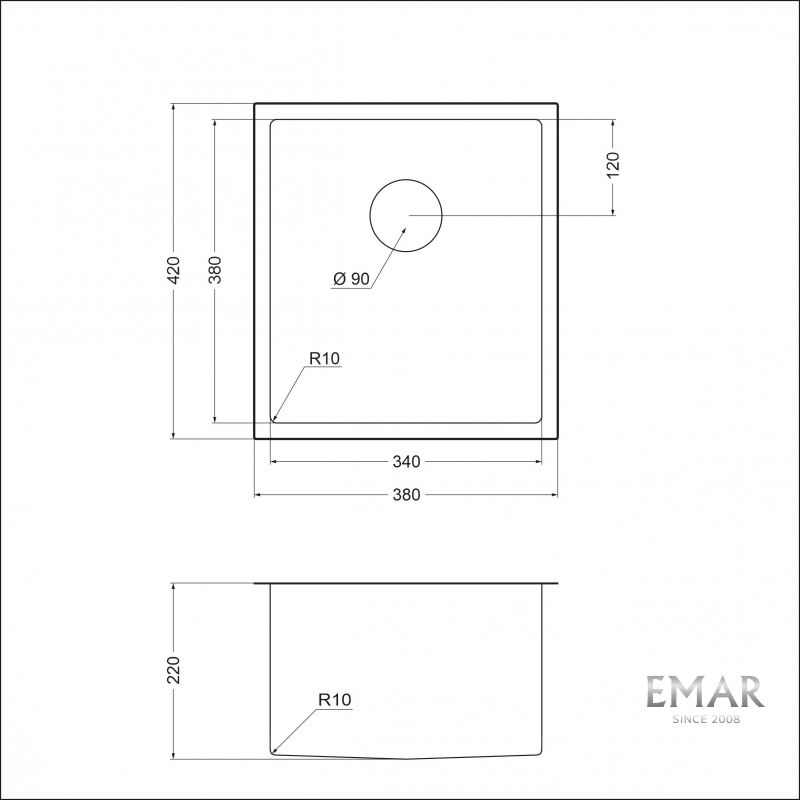 картинка Мойка для кухни Emar EMB-130 PVD Nano Dark 