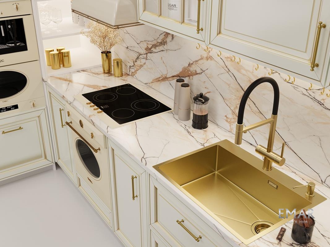 картинка Кухонная мойка Emar EMB-660(TOP) PVD Golden 