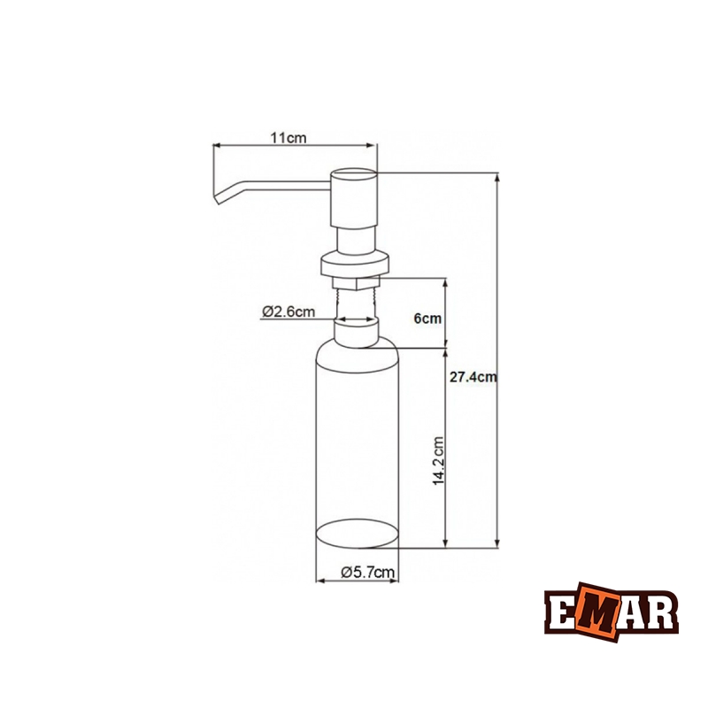 картинка Дозатор для мыла Emar ЕД-401D.PVD Dark 