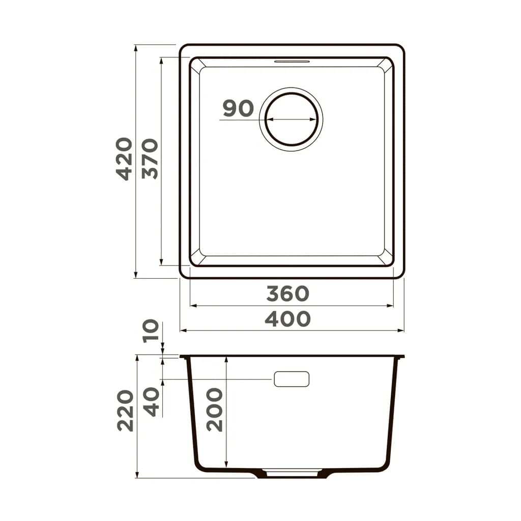 картинка Кухонная мойка Omoikiri KATA-40-U 