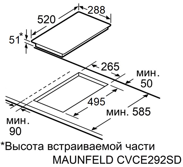 картинка Электрическая варочная панель Maunfeld EVCE292SDPBK 