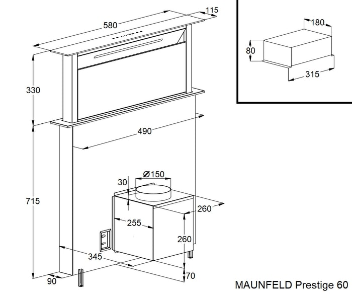 картинка Кухонная вытяжка Maunfeld Prestige 60 