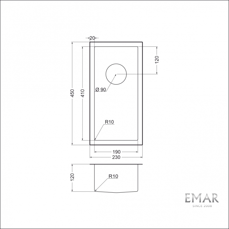 картинка Мойка для кухни Emar EMB-126А PVD Nano Satine 