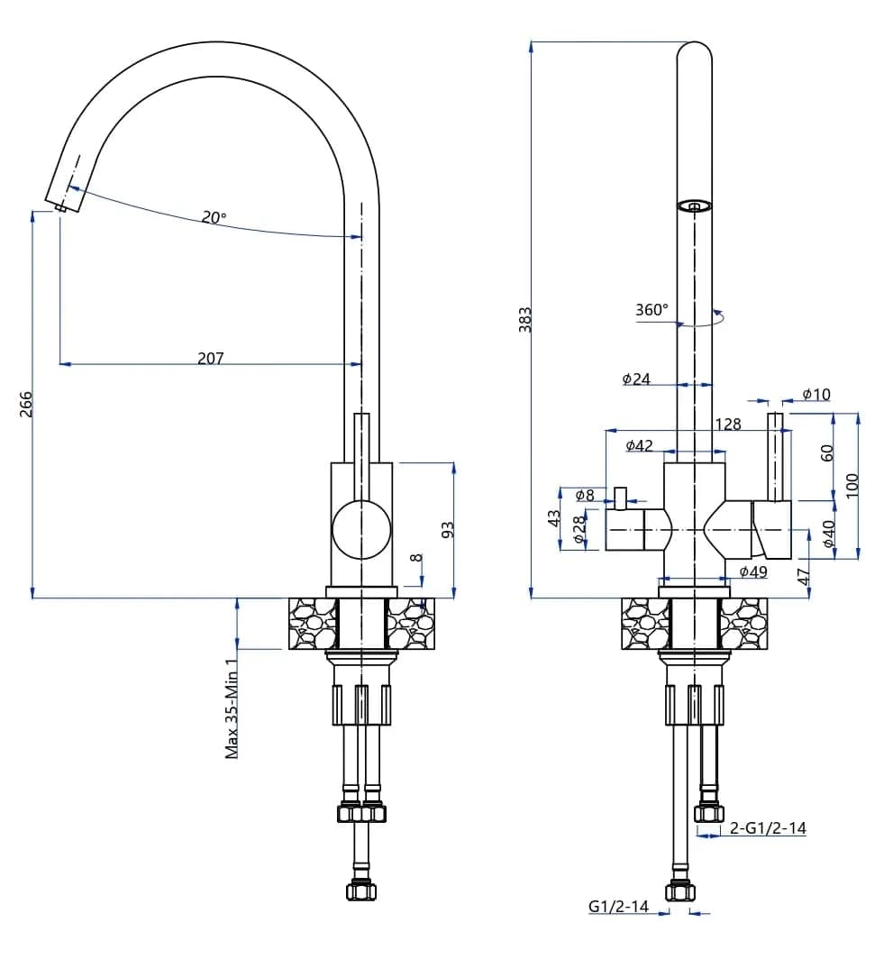 картинка Смеситель Granfest-Quarz GF-Z-5420 