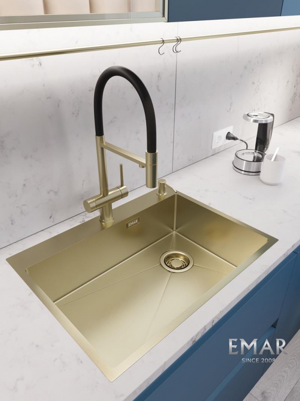 картинка Кухонная мойка Emar EMB-660(TOP) PVD Matt Gold 