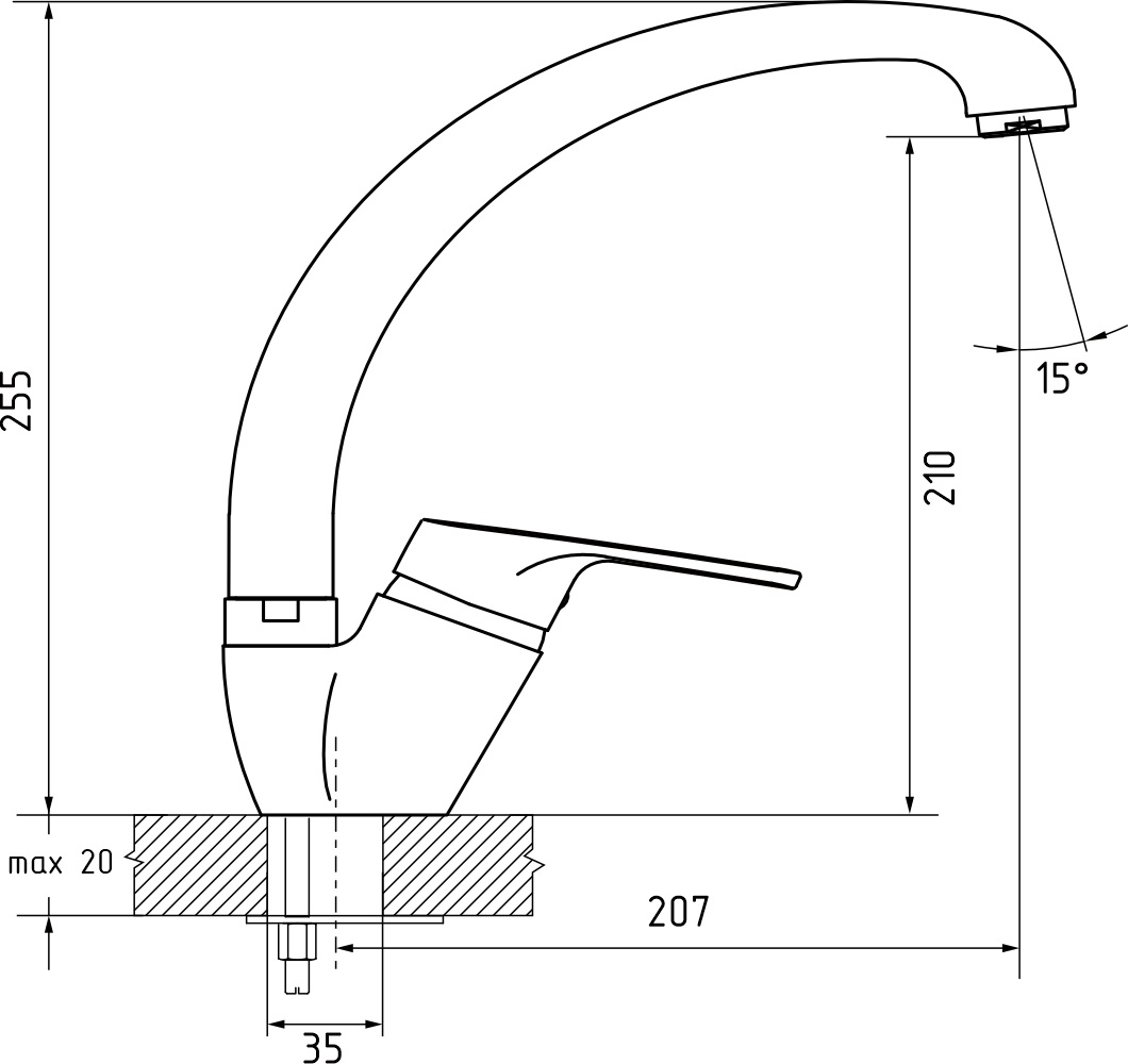 картинка Смеситель Granfest 3323 топаз 