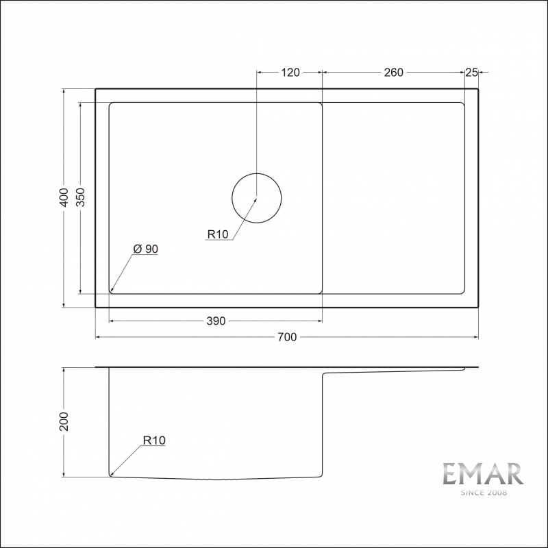 картинка |Discount| Кухонная мойка Emar Pvd EMB-124 SATINE  
