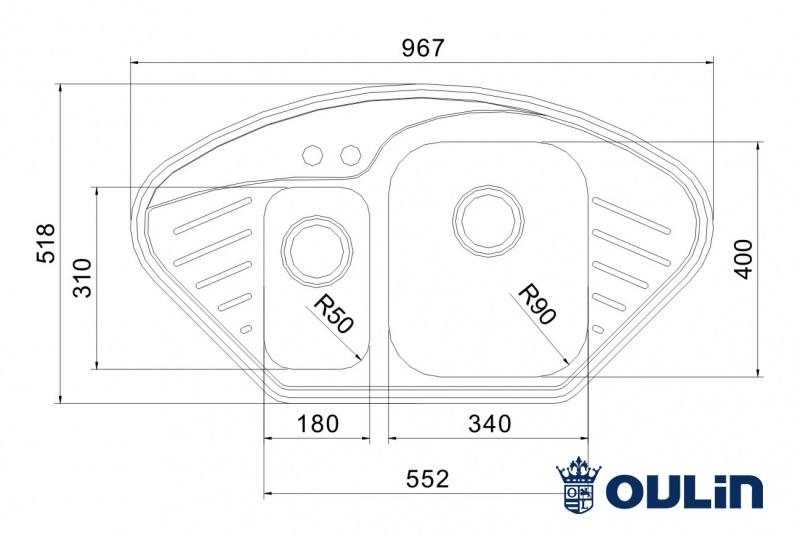 картинка Мойка для кухни Oulin OL-310 