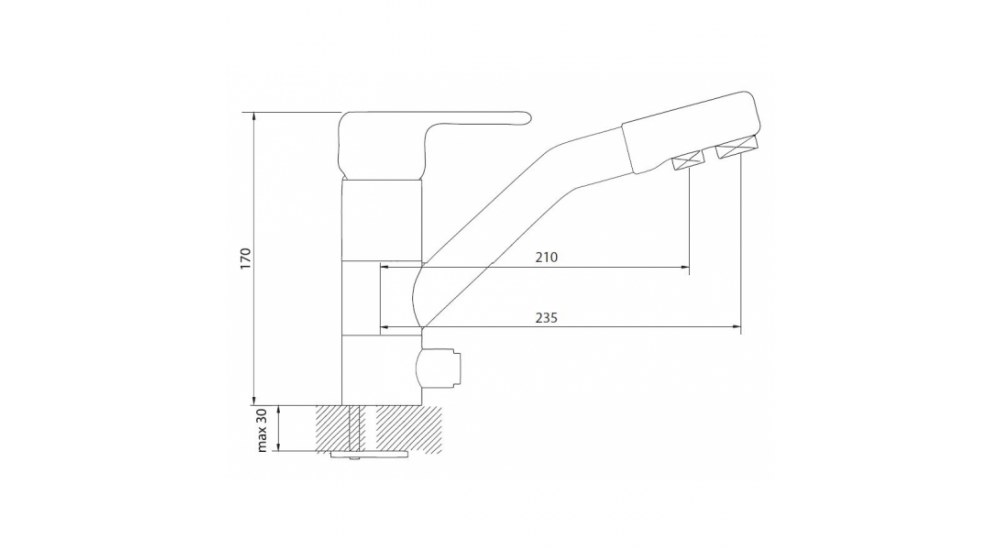 картинка |Discount| Смеситель Dr. Gans DG-02 высокий излив серый 
