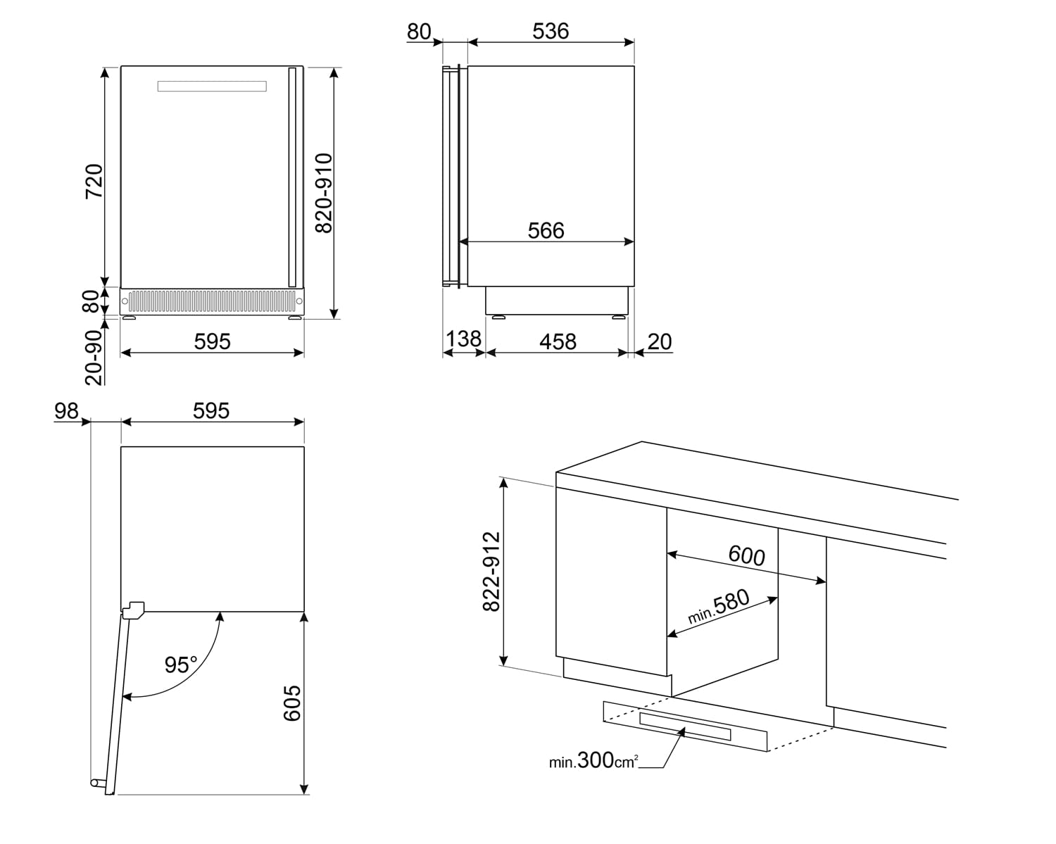 картинка Встраиваемый винный шкаф Smeg CVI138LG Neptune Grey 