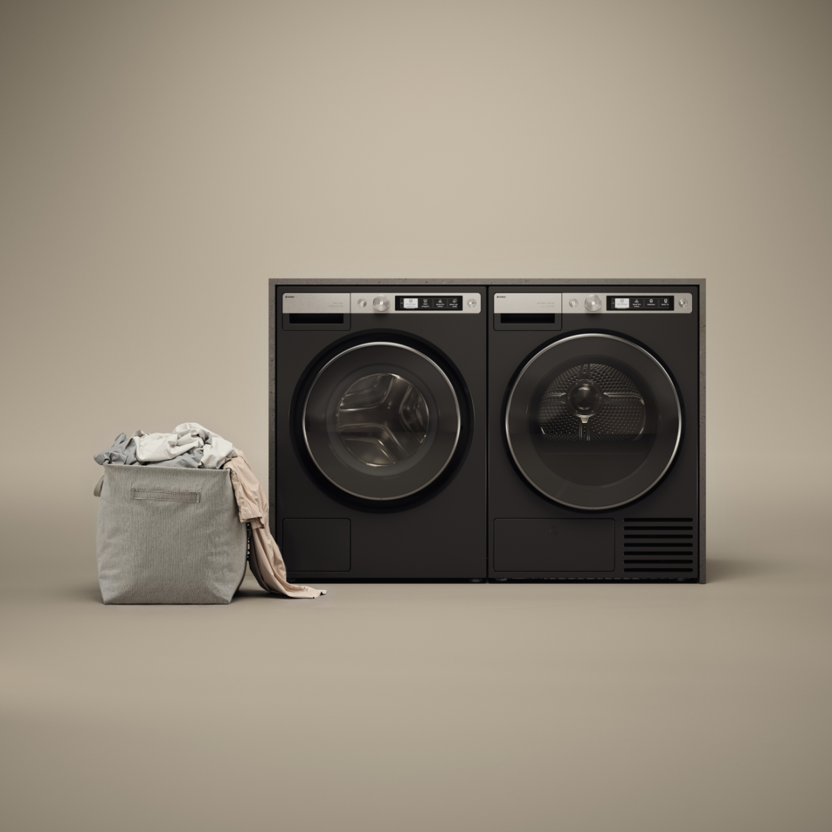 картинка Стиральная машина с паром Asko W7096XG черный графит 