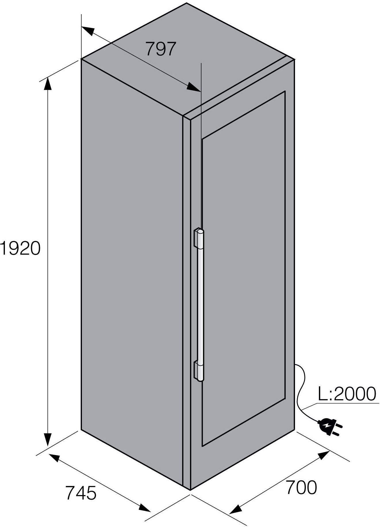 картинка Отдельностоящий винный шкаф ASKO WCN311942G 